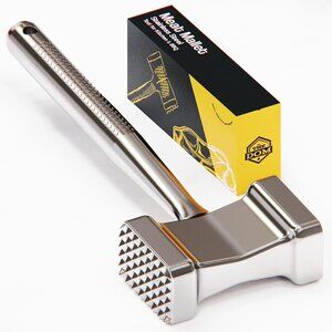 Premium Meat Hammer Tenderizer Dishwasher safe, Meat Mallet Non-Slip Grip